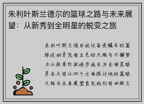 朱利叶斯兰德尔的篮球之路与未来展望：从新秀到全明星的蜕变之旅